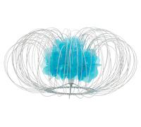 Orsina 55.5cm Glass & Brass Finish Table Lamp With White Shade, Glass Dome Base Lamp, Classic Side Lamp For Lounge in Blue Orsina Blue