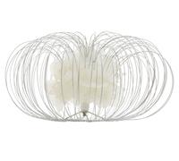 Orsina 55.5cm Glass & Brass Finish Table Lamp With White Shade, Glass Dome Base Lamp, Classic Side Lamp For Lounge in Silver Orsina Silver