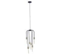 Orsina 6 Bulb Black Pendant Light, Hanging Light With Six Suspended Bulbs, Overhead Lighting For Modern Interiors Orsina Black