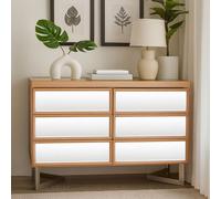 Orsina 6 Drawer Chest With Pine Frame, Mirrored Finish Storage Unit For Bedroom, Contemporary 6 Compartment Chest in Silver Orsina Silver