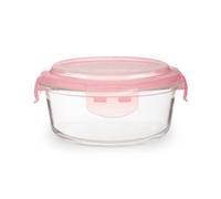Orsina 620Ml Round Food Storage Container, Bpa-Free Pp Pink Lid Kitchen Food Storage Container, Food Containers