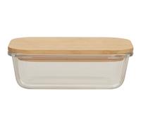 Orsina 640ml Glass Container with Bamboo Lid, Glass Container with Airtight Lid, Clear Airtight Glass Container in Natural Orsina Natural