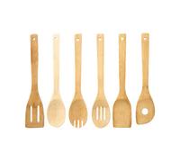 Orsina 6Pc Kitchen Utensil Set, Includes Slotted Turner, Spoon, Spaghetti Server, & More, Perfect Bamboo Utensils