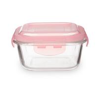 Orsina 800Ml Square Food Storage Container, Bpa-Free Pp Pink Lid Kitchen Food Storage Container, Food Containers