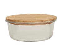 Orsina 950ml Round Glass Container with Bamboo Lid, Glass Container with Airtight Lid, Airtight Glass Container in Natural Orsina Natural
