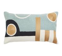 Premier Housewares Abstract Rectangular Cushion/Abstract Design Sofa Cushion/Theme Decorative Yellow Cushions/Green Cushions/Multicolour Sofa Cushions / W50 x D5 x H30cm.