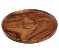 Orsina Acacia Chip & Dip Dish, Snack Platter With Dip Bowl, Chip & Dip Tray For Appetisers, Rustic Chip N Dip Plate in Natural Orsina Natural