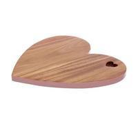 Orsina Acacia Heart Chopping And Serving Board With Pink Edge, Durable Eco-Friendly Wooden Board