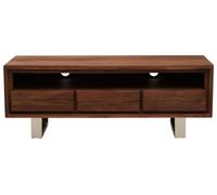 Orsina Acacia Three Drawer Media Unit, Modern Wooden TV Cabinet With Storage, Contemporary Media Console in Brown Orsina Brown