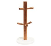 6-Mug Tree in Acacia Wood And Marble White