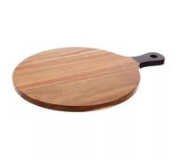 Socorro Chopping Board, Acacia Wood/Round Paddle, Black Handle