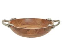 Vine Acacia Wood Round Bowl - Brown