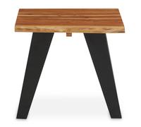 Orsina Acacia Wood Side Table, Rustic Natural Wooden Top With Black Looped Iron Base, End Table in Brown Orsina Brown