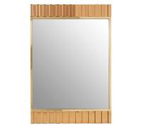 Orsina Accent Mirror With Metallic Gold Fringes, Sleek Luxe-Style Rectangular New Mirror, Modern Wall Mirror