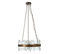 Orsina Acrylic Chandelier with Copper Band, Contemporary Acrylic & Iron Ceiling Light, Copper Round Chandelier in Gold Orsina Gold