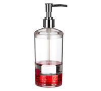 Acrylic Soap/Lotion Dispenser Floating Hearts Theme, Clear/Red