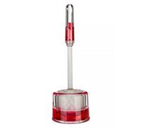 Premier Housewares Acrylic Toilet Brush Holder with Floating Hearts, Clear/Red, 12 x 12 x 36 cm