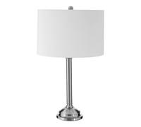Orsina Adjustable Height Polished Metal Table Lamp, Cream Fabric Drum Shade, Boutique Lighting Feature for Bedroom in Silver Orsina Silver