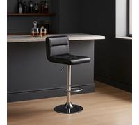 Orsina Adjustable Height Seat Bar Stool With Chrome Base, Comfortable Bar Chair, Sleek Modern Bar Stool in Jet Black Orsina Jet Black