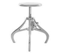 Orsina Adjustable Nickel Finish Bar Stool,breakfast Stool For Kitchen, Counter Seat With Curved Legs,luxe Bar Chair