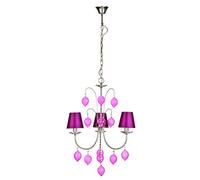 Orsina Adura Hot Pink Glass 3 Arm Chandelier