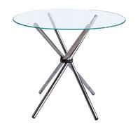 Orsina Afton Dining Table With Clear Glass Top