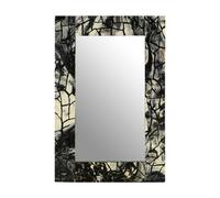 Orsina Aliso Wall Mirror, Grey, Black, Glass, Synthethic, Wood