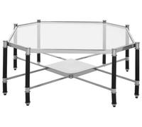 Orsina Allessi Silver Metal Coffee Table With Black Legs