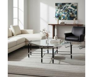 Orsina Allessi Silver Metal Coffee Table With Black Legs