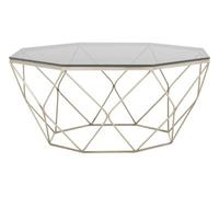 Orsina Allure Hexagon Coffee Table With Brushed Nickel Base