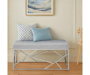 Orsina Allure Powder Blue Geometric Bench