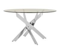 Orsina Allure Round Chrome Intersected Dining Table