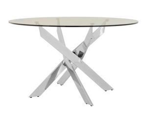 Orsina Allure Round Chrome Intersected Dining Table