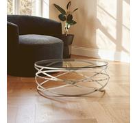 Orsina Allure Round Silver Swirl Base Coffee Table