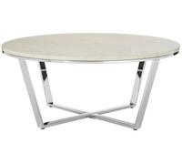 Orsina Allure Round White Faux Marble Coffee Table