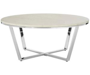 Orsina Allure Round White Faux Marble Coffee Table