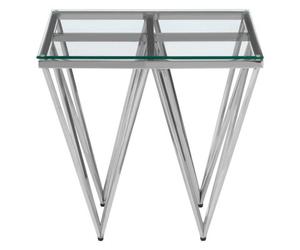 Orsina Allure Silver Finish Spike Legs End Table