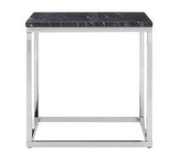 Orsina Allure Square Black And White Marble End Table