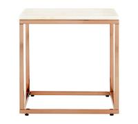 Orsina Allure Square White Marble End Table