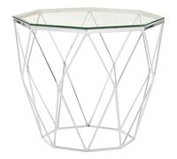 Orsina Allure Tempered Glass And Chrome End Table