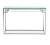 Orsina Allure Tempered Glass Silver Finish Console Table