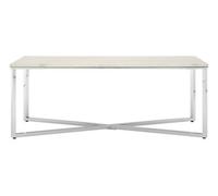 Orsina Allure White Faux Marble Chrome Coffee Table