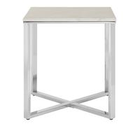 Orsina Allure White Faux Marble Square End Table