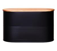Orsina Alton Black Bread Bin With Acacia Wood Lid Orsina Black