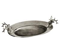 Premier Housewares Deer Serving Tray, Nickel Finish