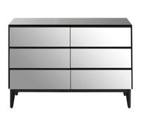 Orsina Ample Storage 6 Drawer Chest, Black Finish Cabinet For Decor, Sturdy Wooden Drawer Chest, Durable Chest