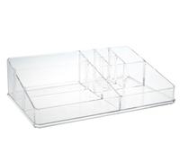 9 Compartment Cosmetics Organiser, Clear