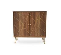 Interiors by Premier Sideboard Flori Light Walnut/Gold