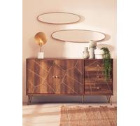 Orsina Ample Storage Sideboard, Contemporary Design Industrial Sideboard Cabinet, Durable Kitchen Sideboard in Brown Orsina Brown