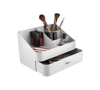 Orsina Ample Storage Six Compartment Cosmetics Organiser, Elegant Makeup Organiser, Versatile Makeup Organizer in White